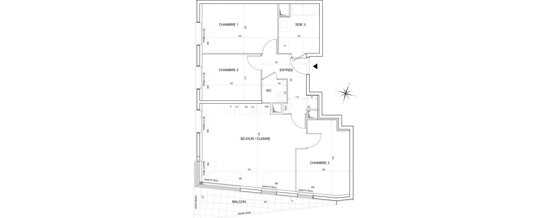 Appartement T4 de 76,82 m2 &agrave; Bondy Centre