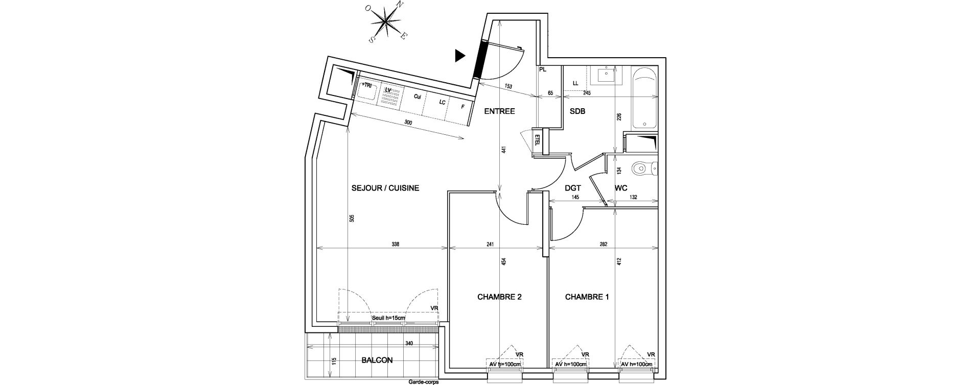 Appartement T3 de 60,87 m2 &agrave; Bondy Centre