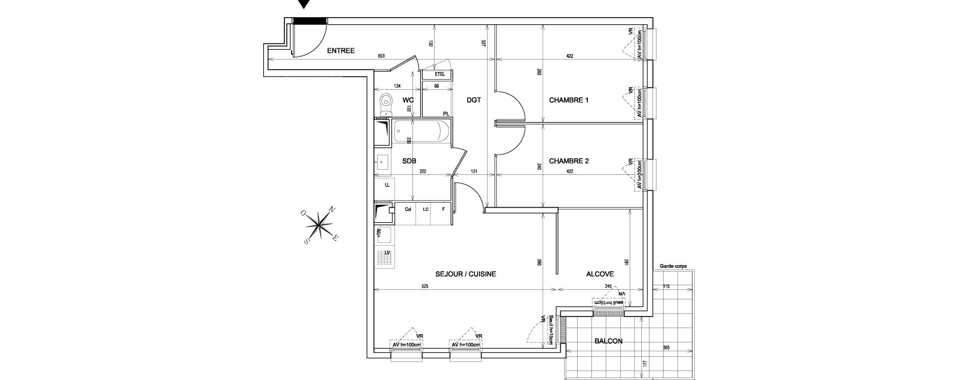 Appartement T3 de 70,10 m2 &agrave; Bondy Centre