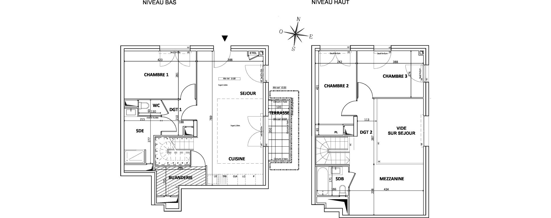 Duplex T4 de 100,04 m2 &agrave; Bondy Centre