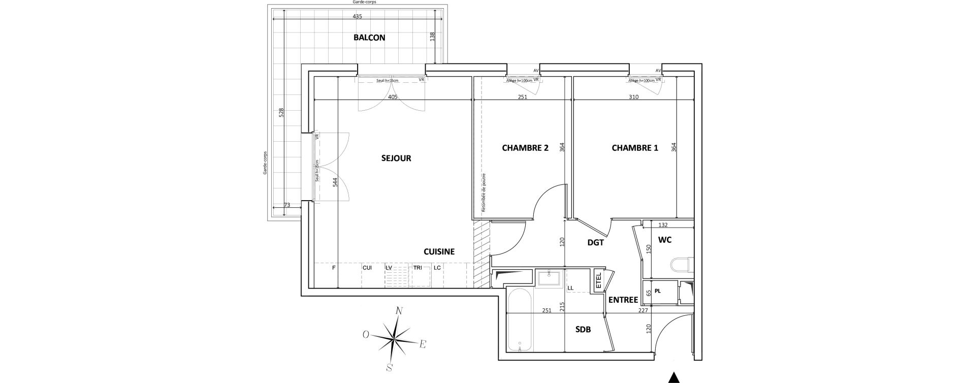 Appartement T3 de 59,10 m2 &agrave; Bondy Centre