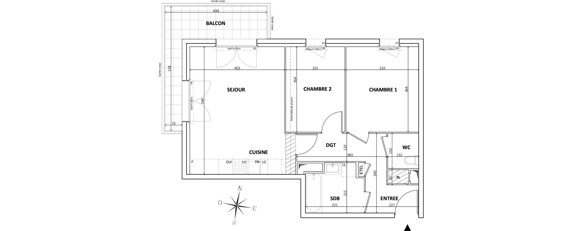Appartement T3 de 59,06 m2 &agrave; Bondy Centre
