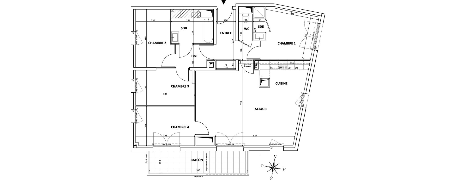Appartement T5 de 97,24 m2 &agrave; Bondy Centre