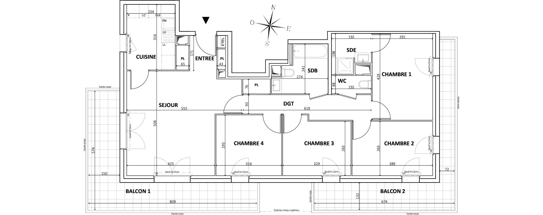 Appartement T5 de 93,43 m2 &agrave; Bondy Centre
