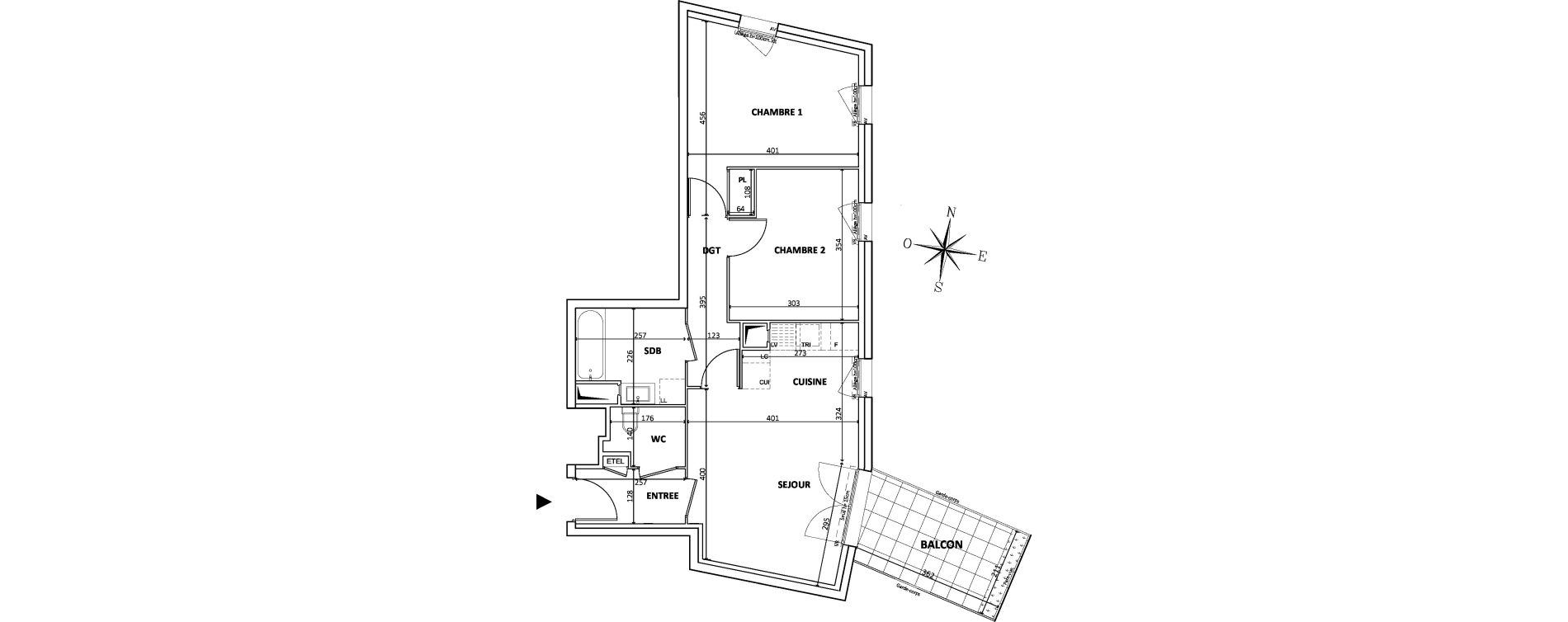 Appartement T3 de 59,08 m2 &agrave; Bondy Centre