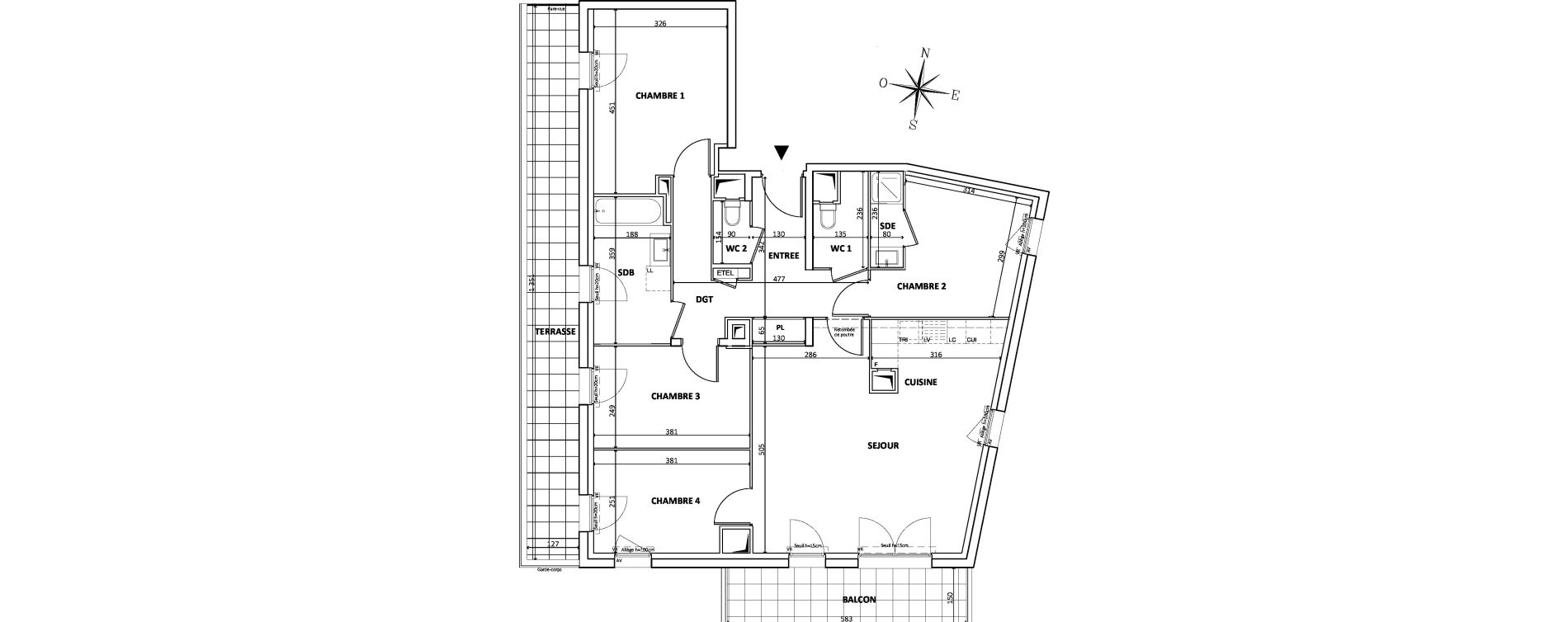 Appartement T5 de 97,92 m2 &agrave; Bondy Centre