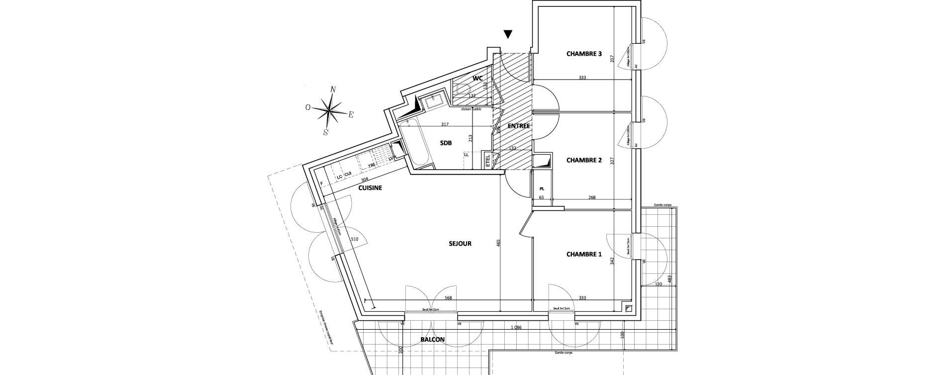 Appartement T4 de 78,76 m2 &agrave; Bondy Centre