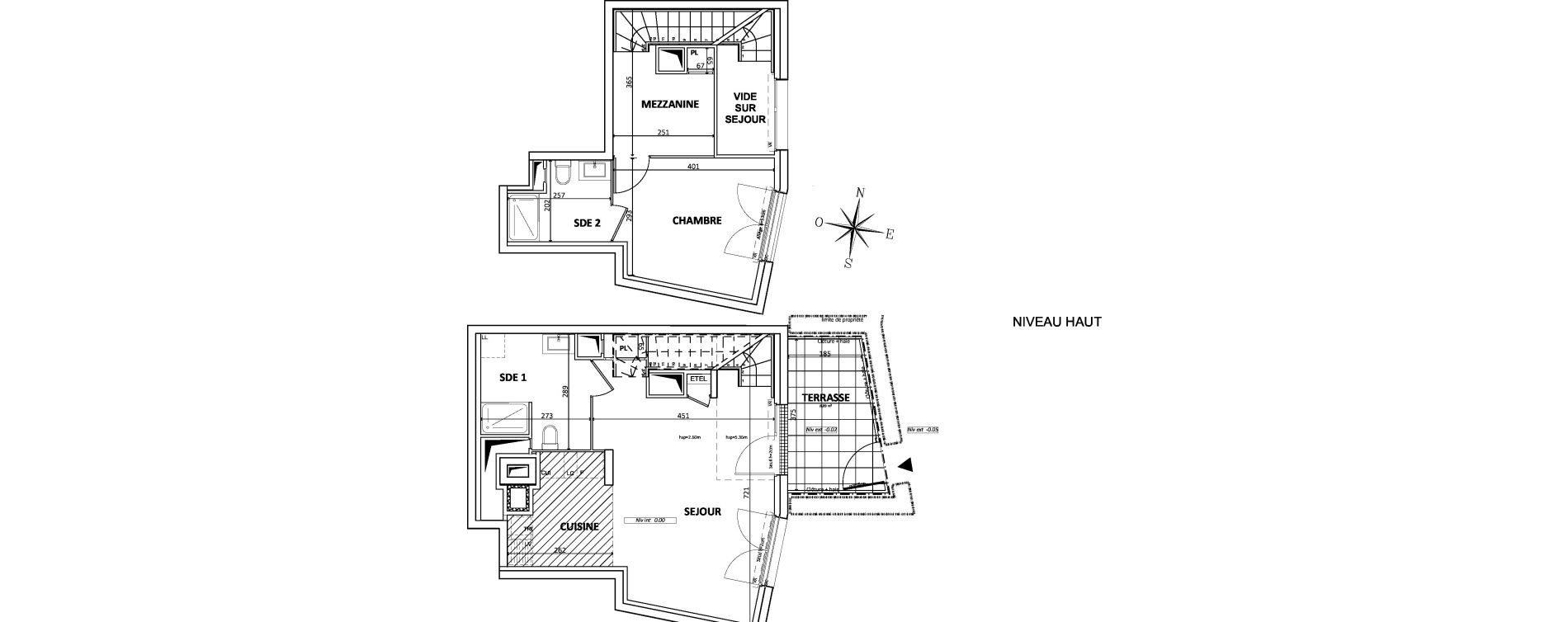 Duplex T2 de 59,58 m2 &agrave; Bondy Centre