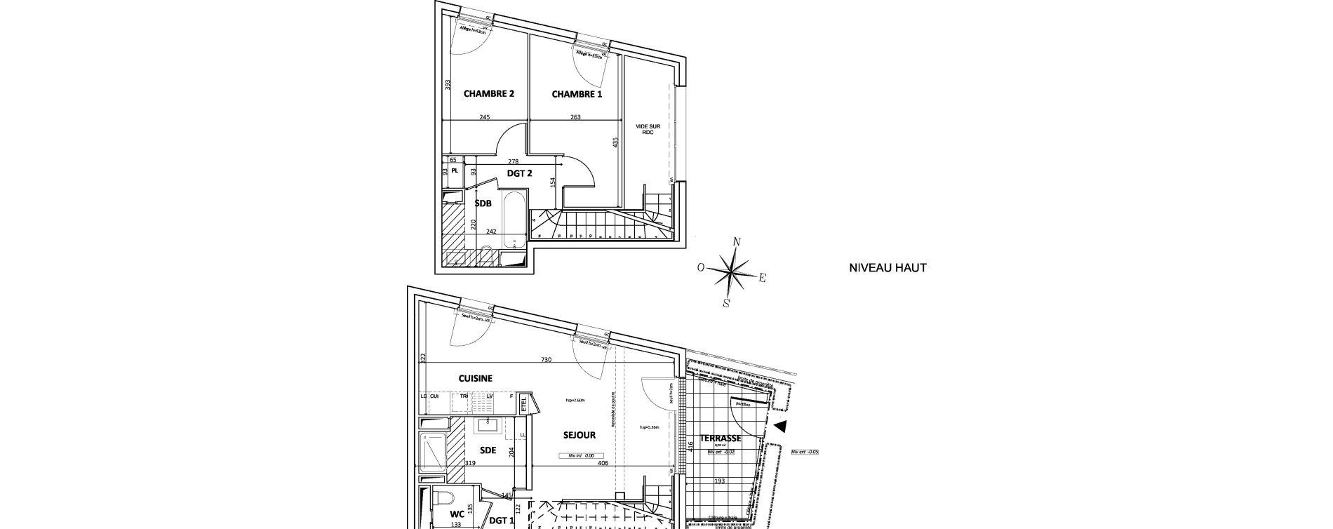 Duplex T3 de 65,23 m2 &agrave; Bondy Centre