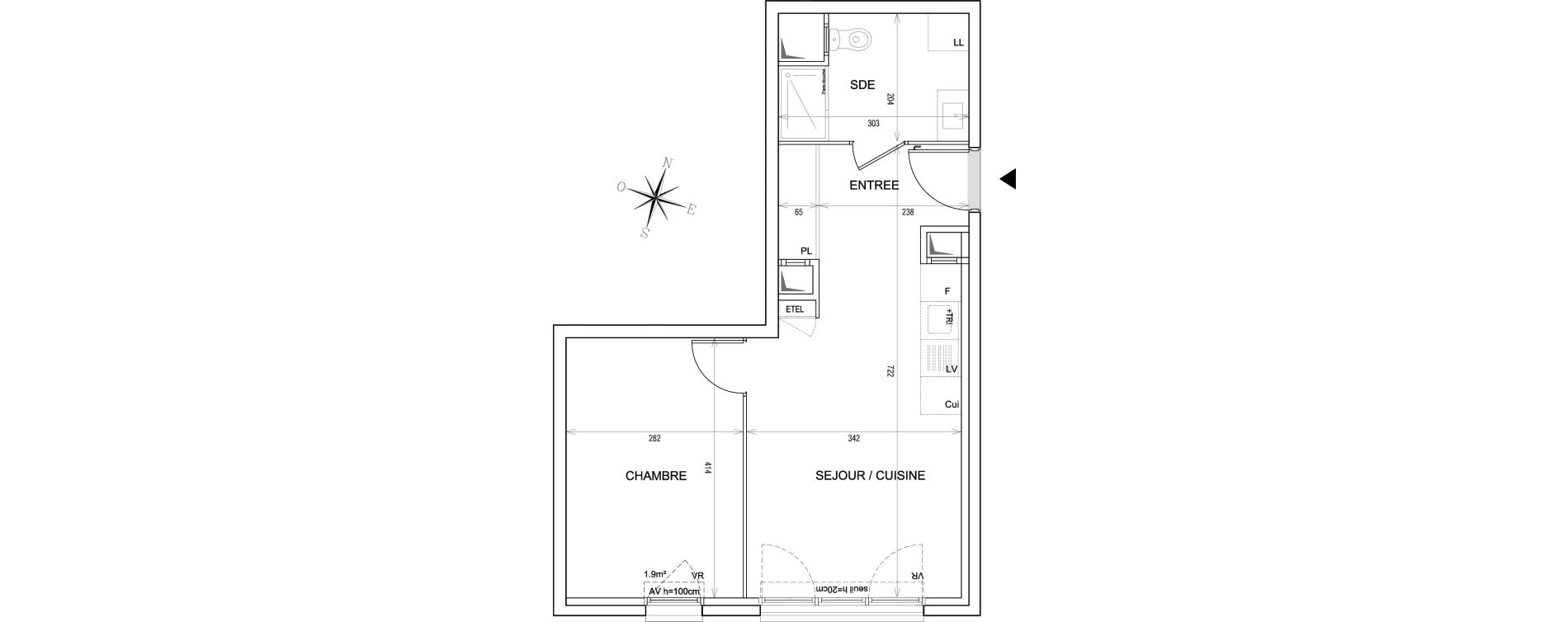 Appartement T2 de 39,47 m2 &agrave; Bondy Centre