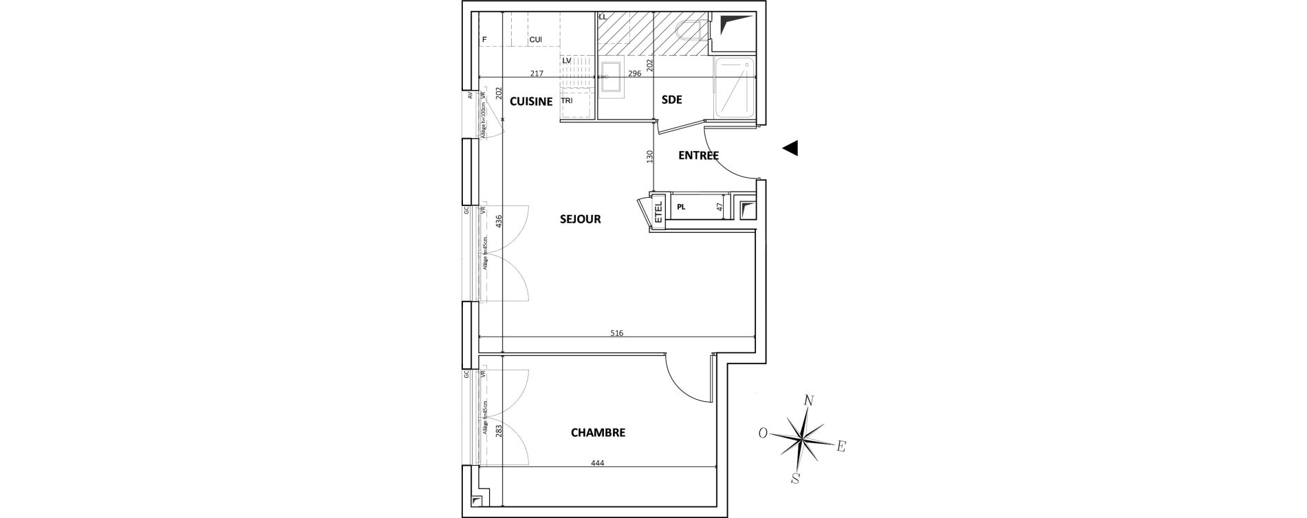 Appartement T2 de 43,79 m2 &agrave; Bondy Centre