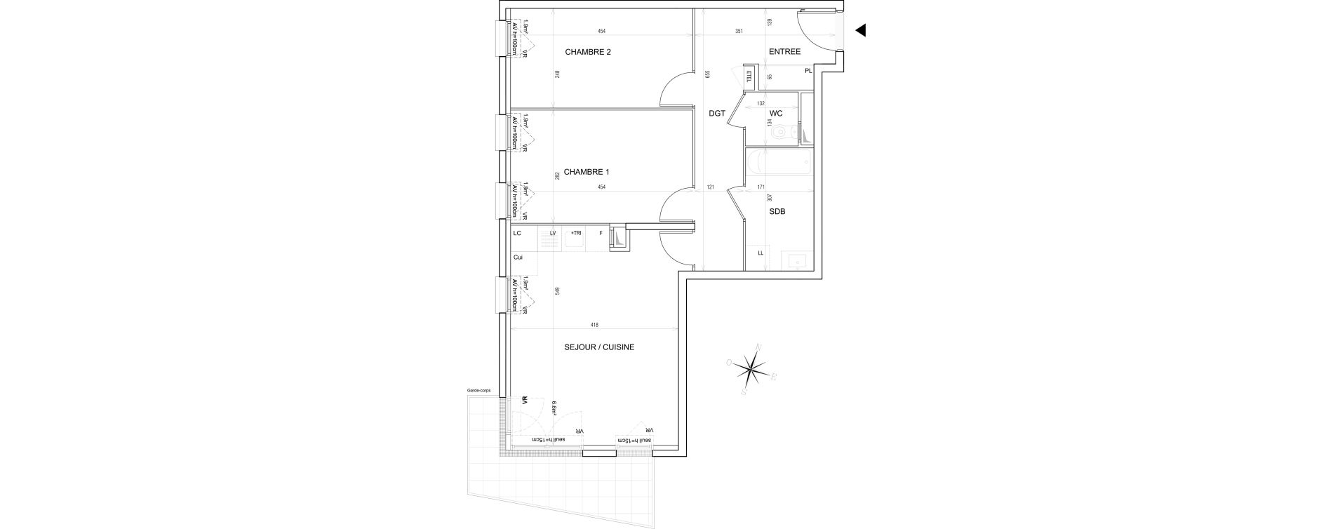 Appartement T3 de 65,90 m2 &agrave; Bondy Centre