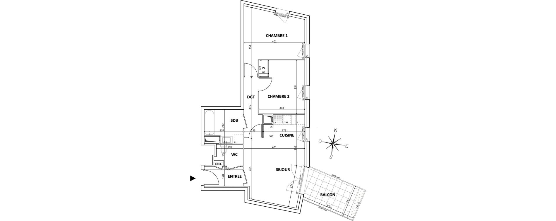 Appartement T3 de 59,19 m2 &agrave; Bondy Centre