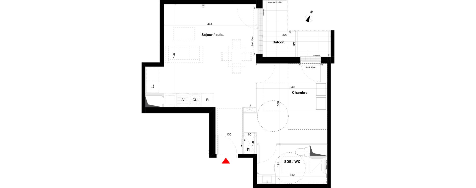Appartement T2 de 46,51 m2 &agrave; Bondy Centre