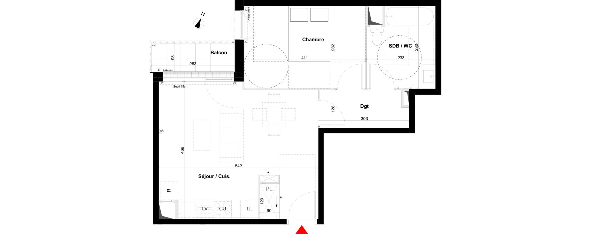Appartement T2 de 45,36 m2 &agrave; Bondy Centre