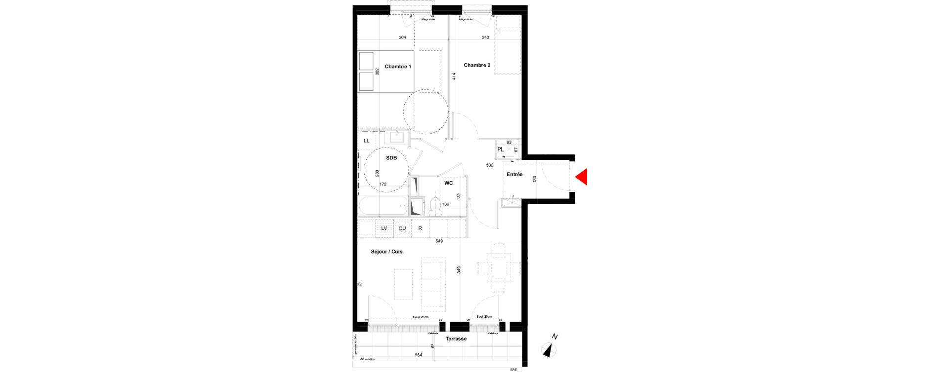 Appartement T3 de 56,78 m2 &agrave; Bondy Centre