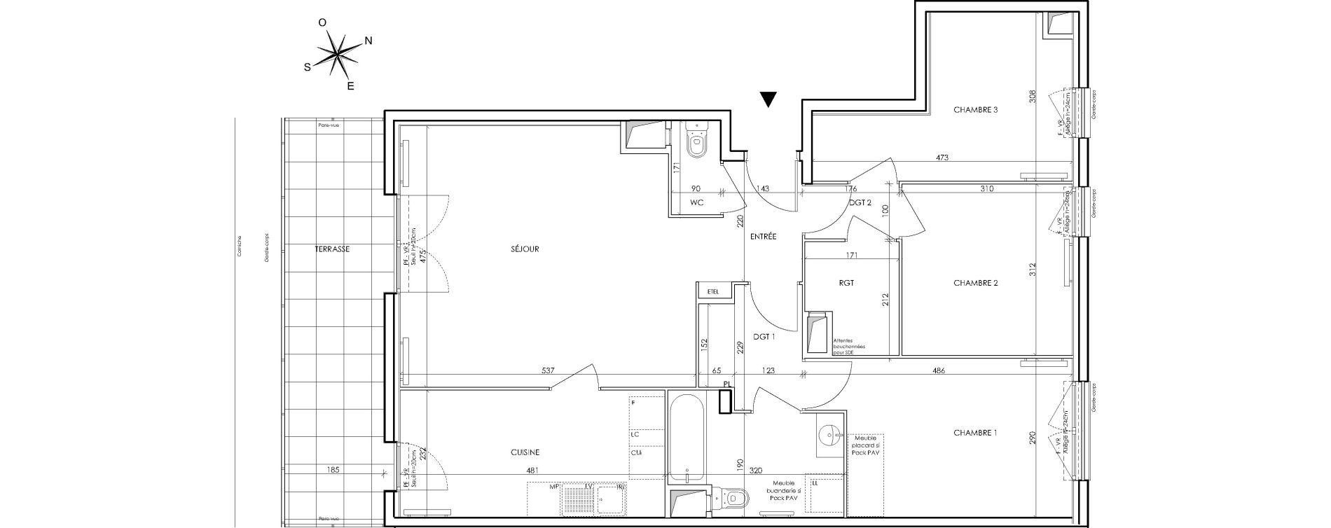 Appartement T4 de 87,81 m2 &agrave; Bondy Centre