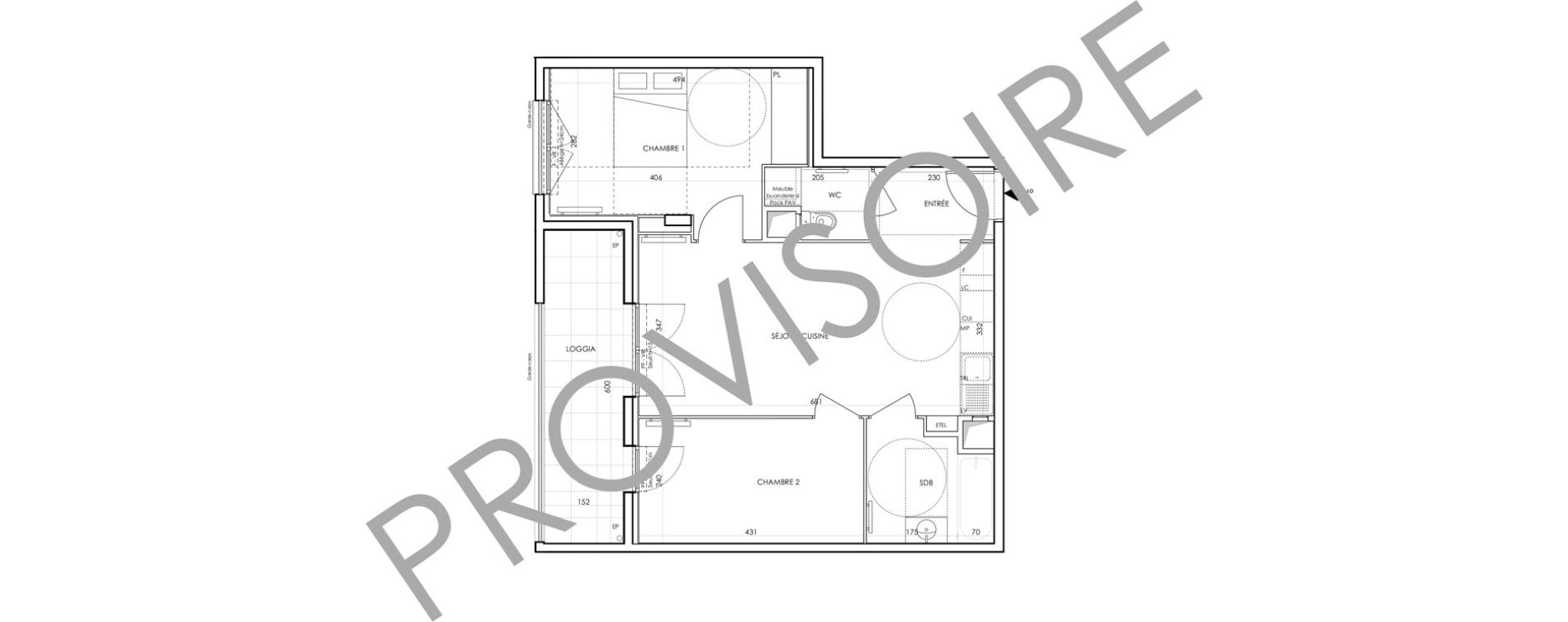Appartement T3 de 57,49 m2 &agrave; Bondy Centre