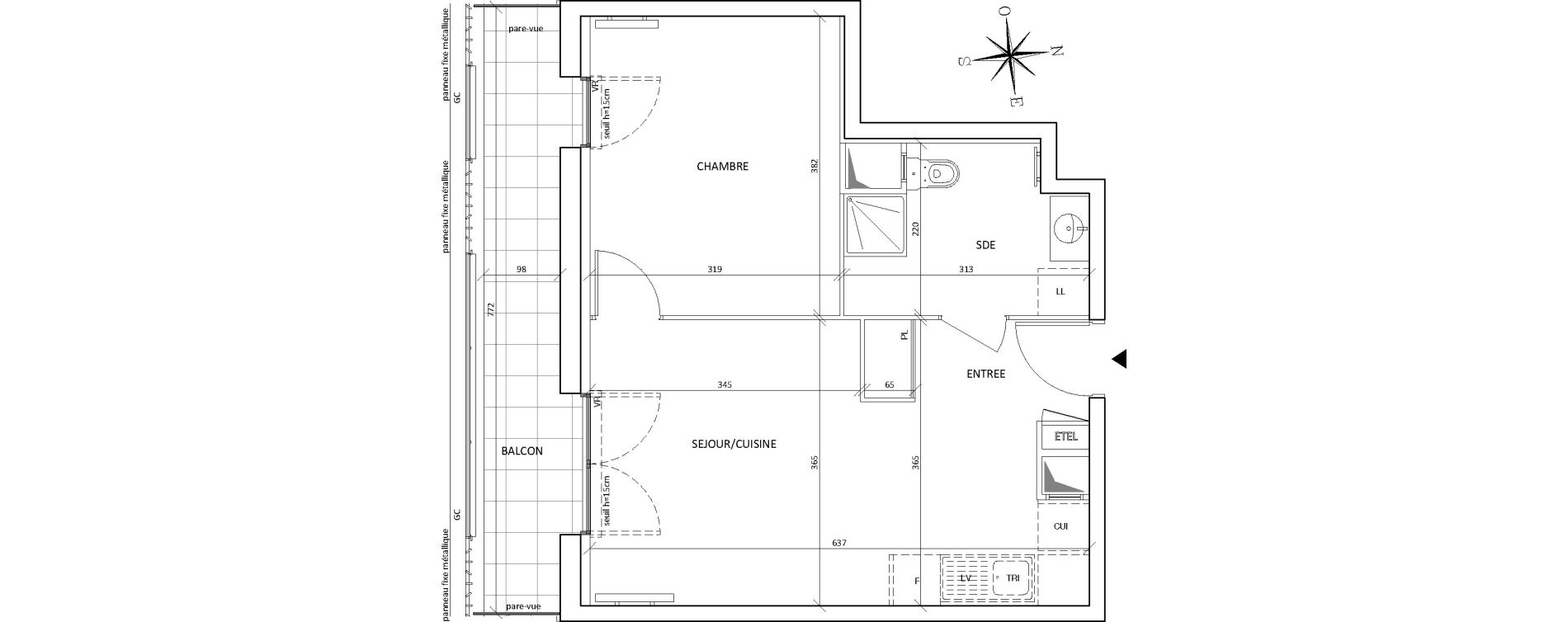 Appartement T2 de 40,67 m2 &agrave; Bondy Centre