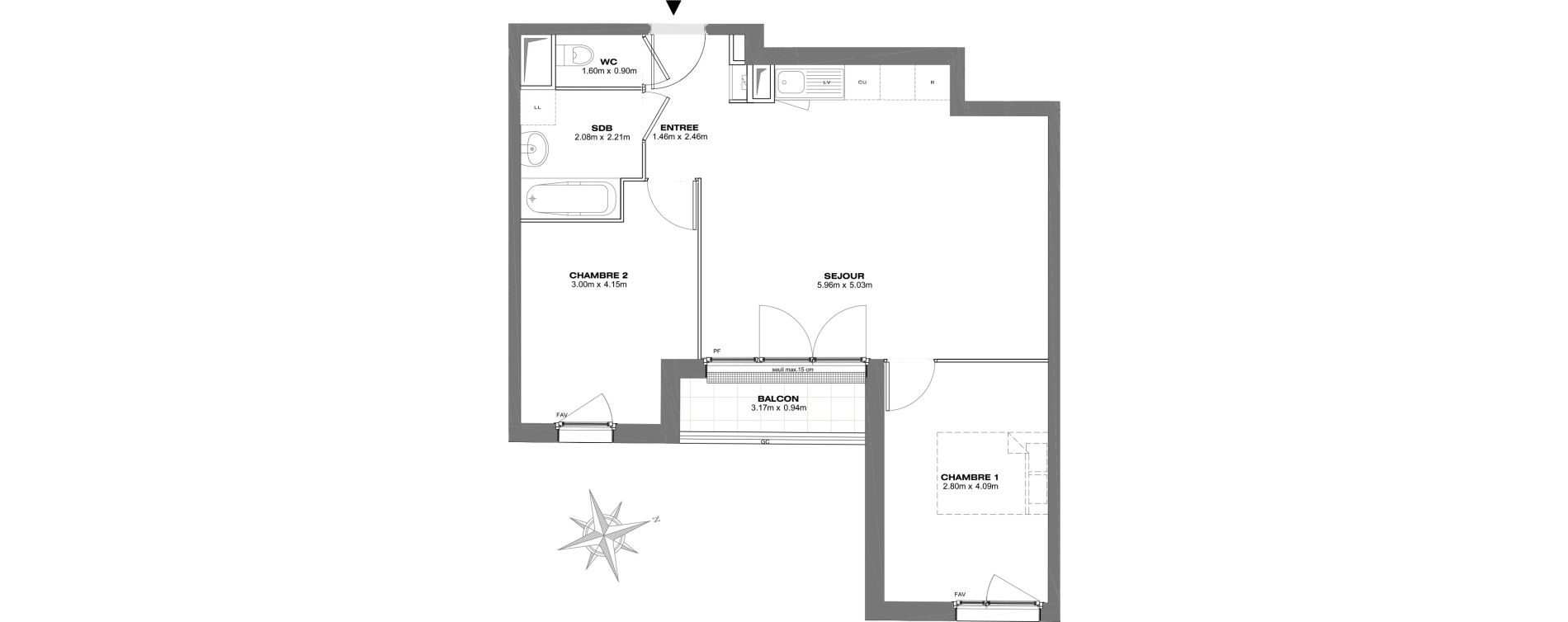 Appartement T3 de 58,30 m2 &agrave; Bondy Centre