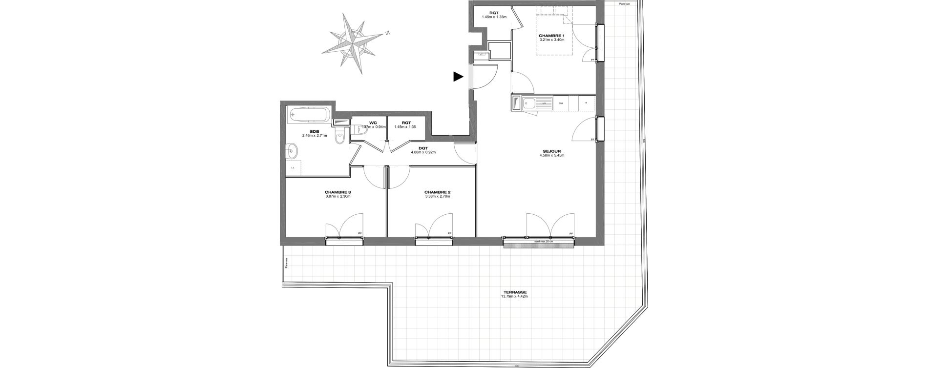 Appartement T4 de 71,05 m2 &agrave; Bondy Centre
