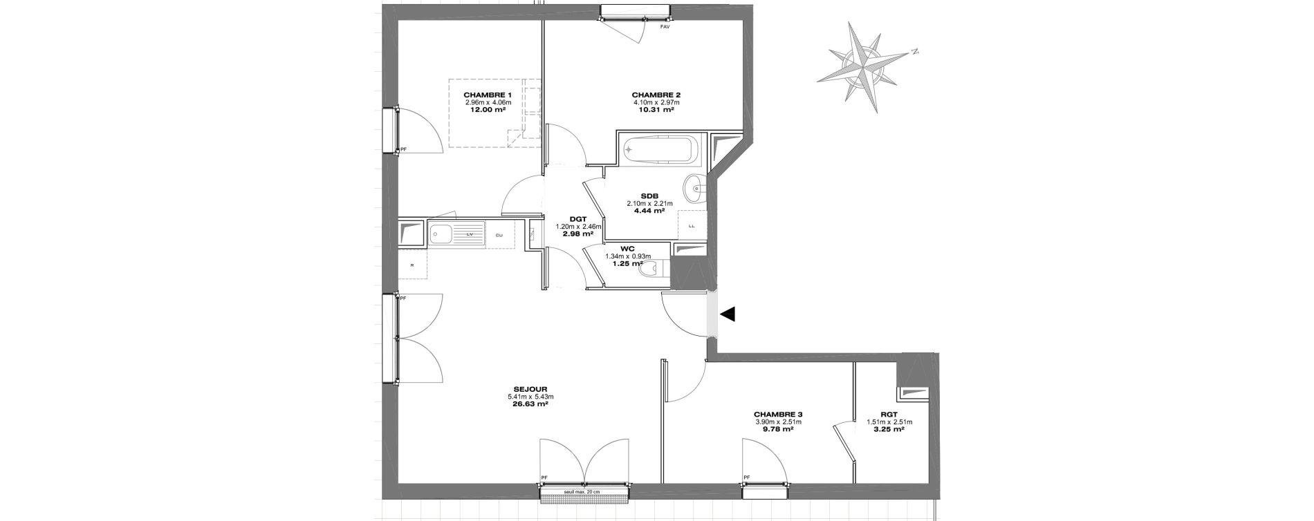 Appartement T4 de 70,64 m2 &agrave; Bondy Centre
