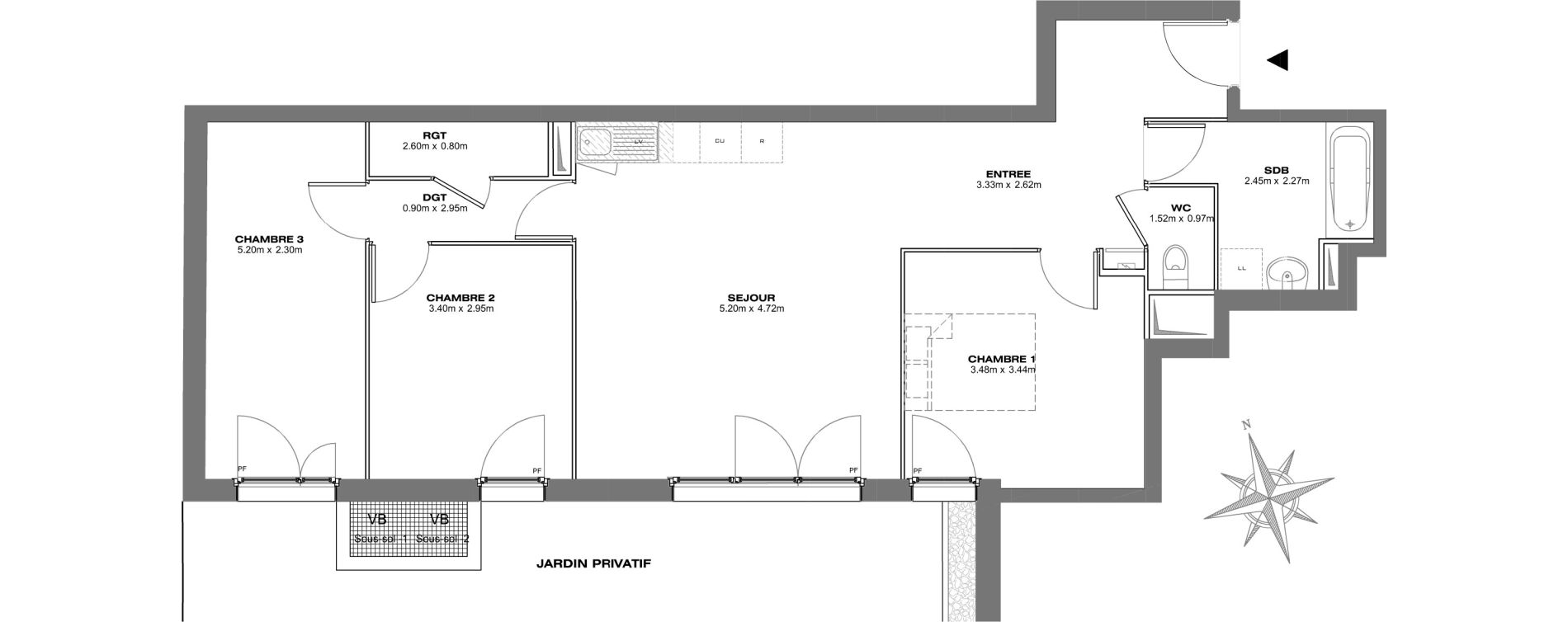 Appartement T4 de 80,37 m2 &agrave; Bondy Centre