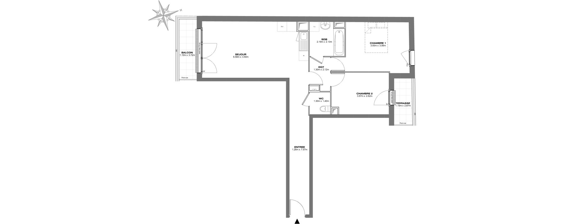 Appartement T3 de 63,87 m2 &agrave; Bondy Centre