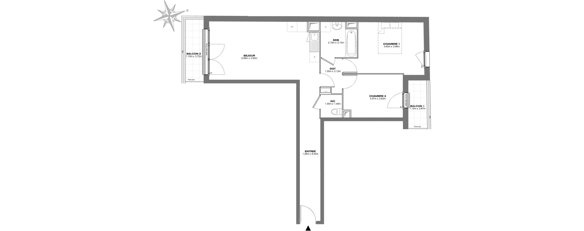 Appartement T3 de 63,87 m2 &agrave; Bondy Centre
