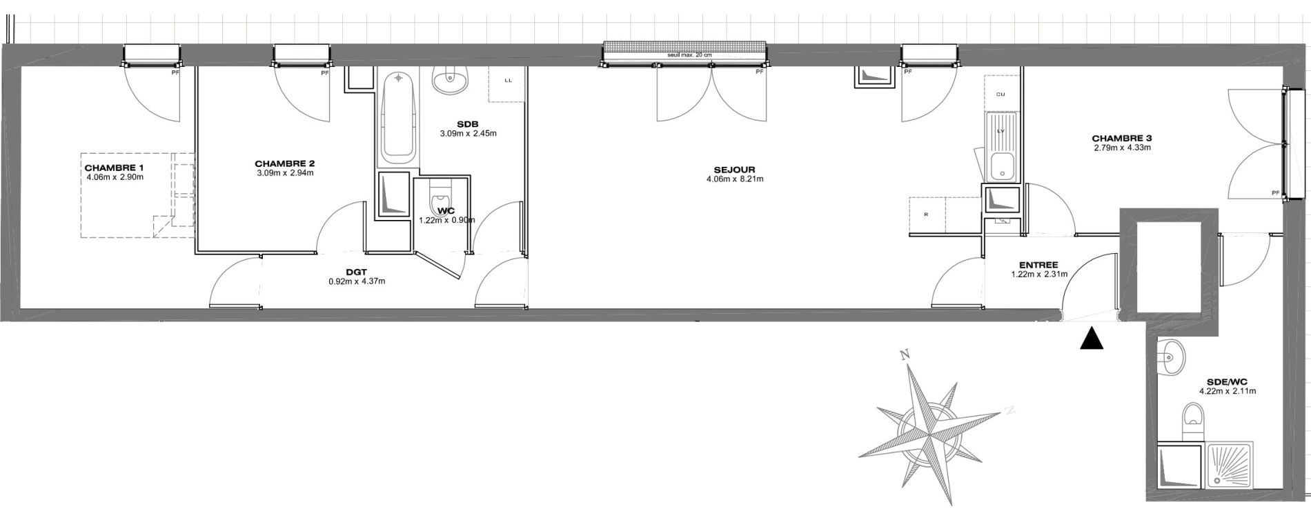 Appartement T4 de 85,00 m2 &agrave; Bondy Centre