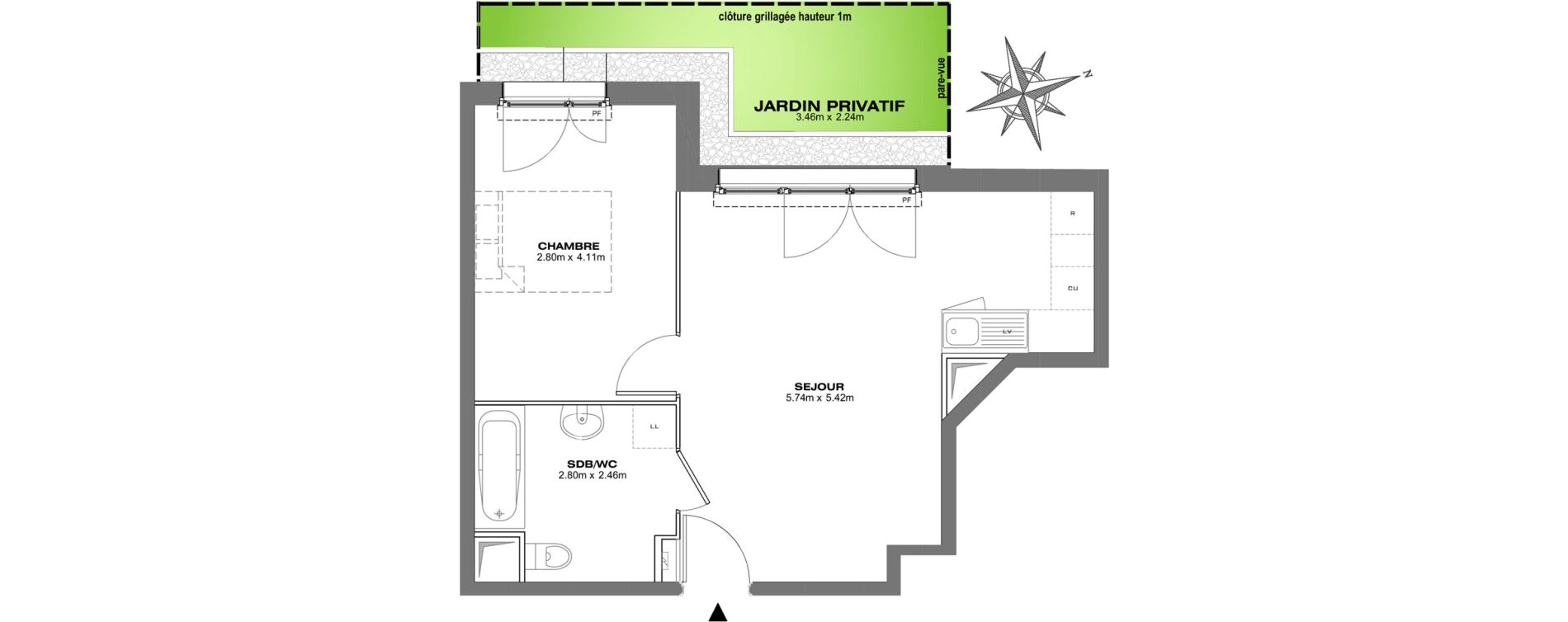 Appartement T2 de 41,73 m2 &agrave; Bondy Centre