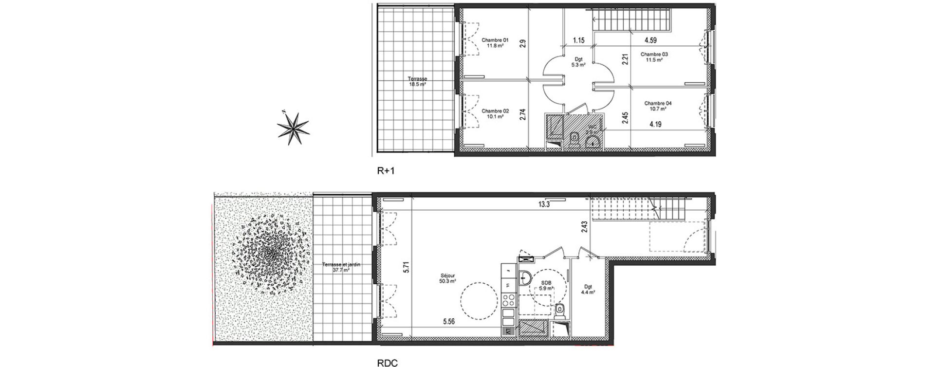 Appartement T5 de 112,79 m2 &agrave; Bondy Centre