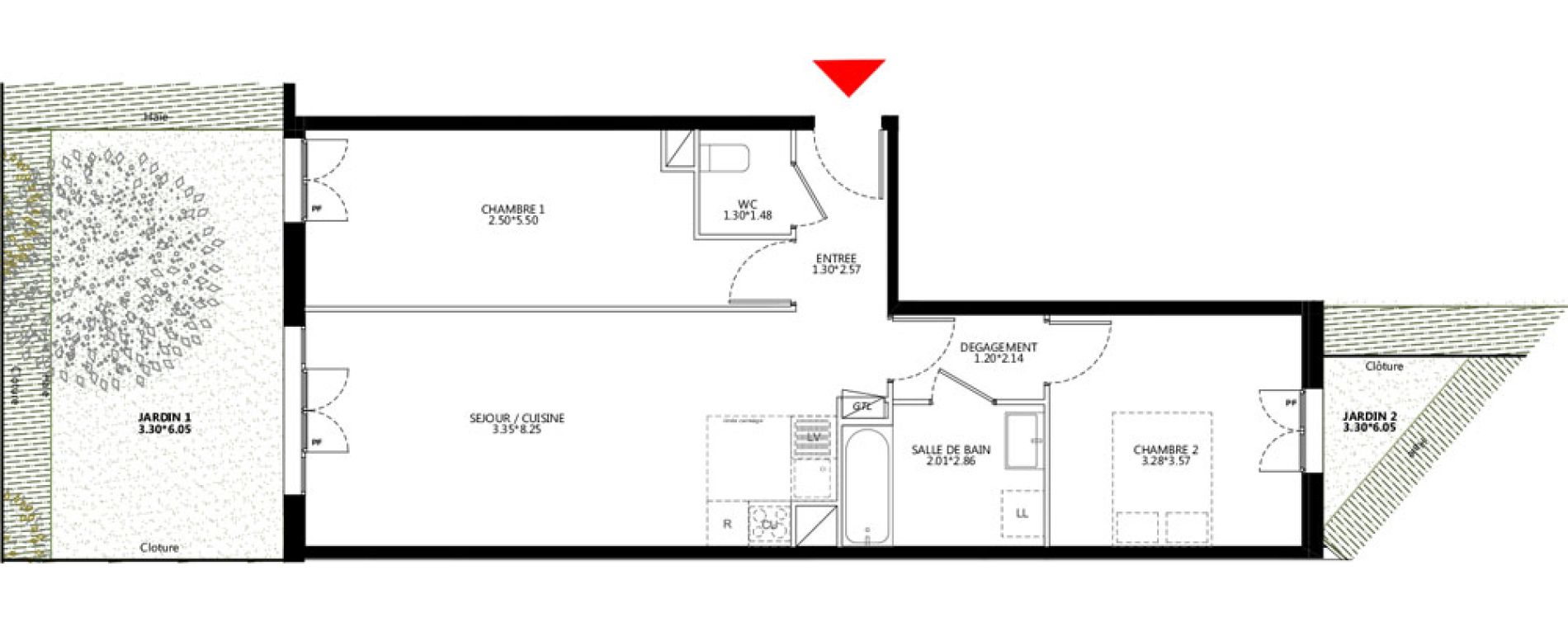 Appartement T3 de 65,51 m2 &agrave; Bondy Le moulin-&agrave;-vent