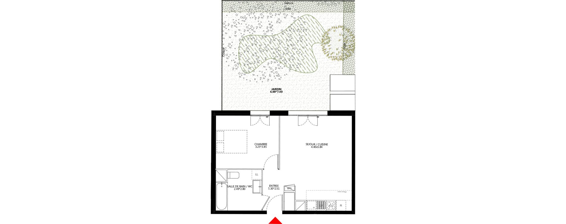 Appartement T2 de 46,45 m2 &agrave; Bondy Le moulin-&agrave;-vent