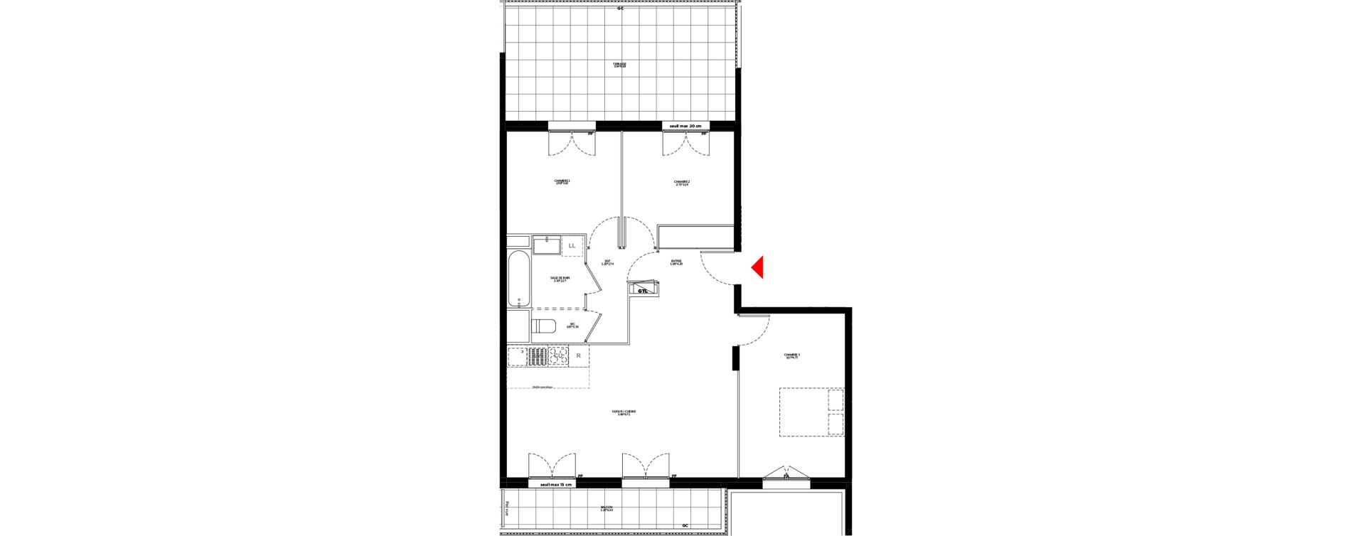Appartement T4 de 79,08 m2 &agrave; Bondy Le moulin-&agrave;-vent