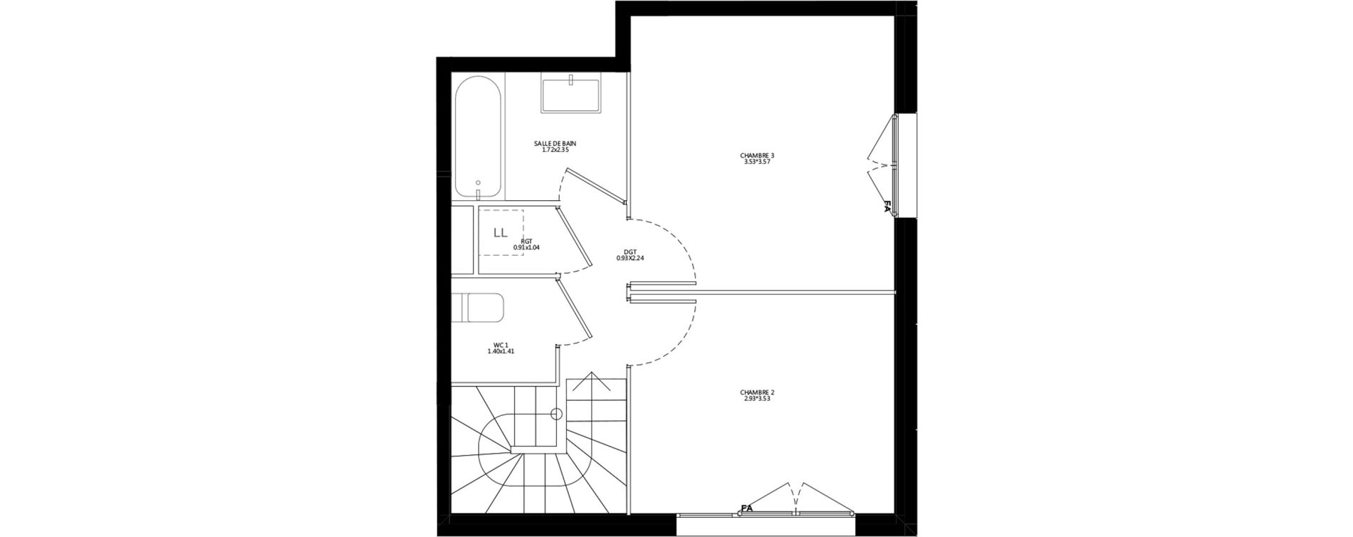 Duplex T4 de 84,27 m2 &agrave; Bondy Le moulin-&agrave;-vent