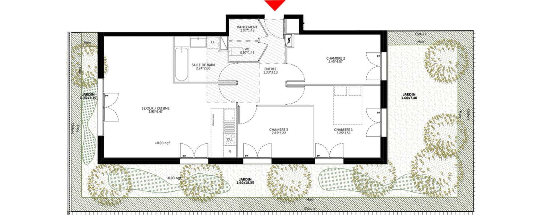 Appartement T4 de 80,92 m2 &agrave; Bondy Le moulin-&agrave;-vent