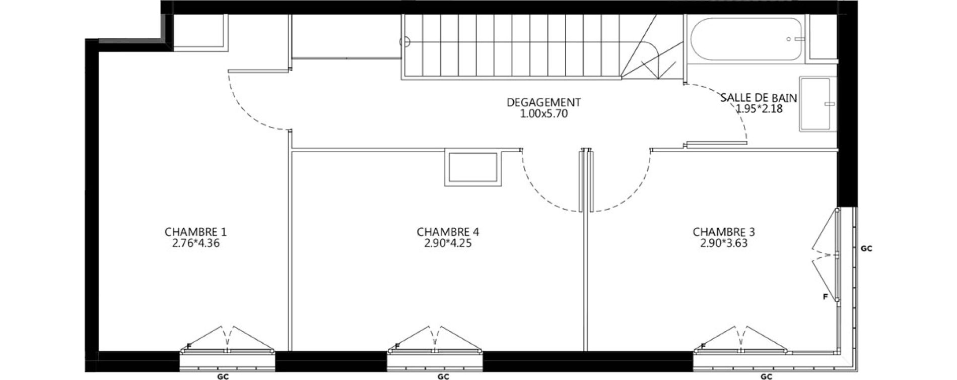 Duplex T5 de 93,44 m2 &agrave; Bondy Le moulin-&agrave;-vent