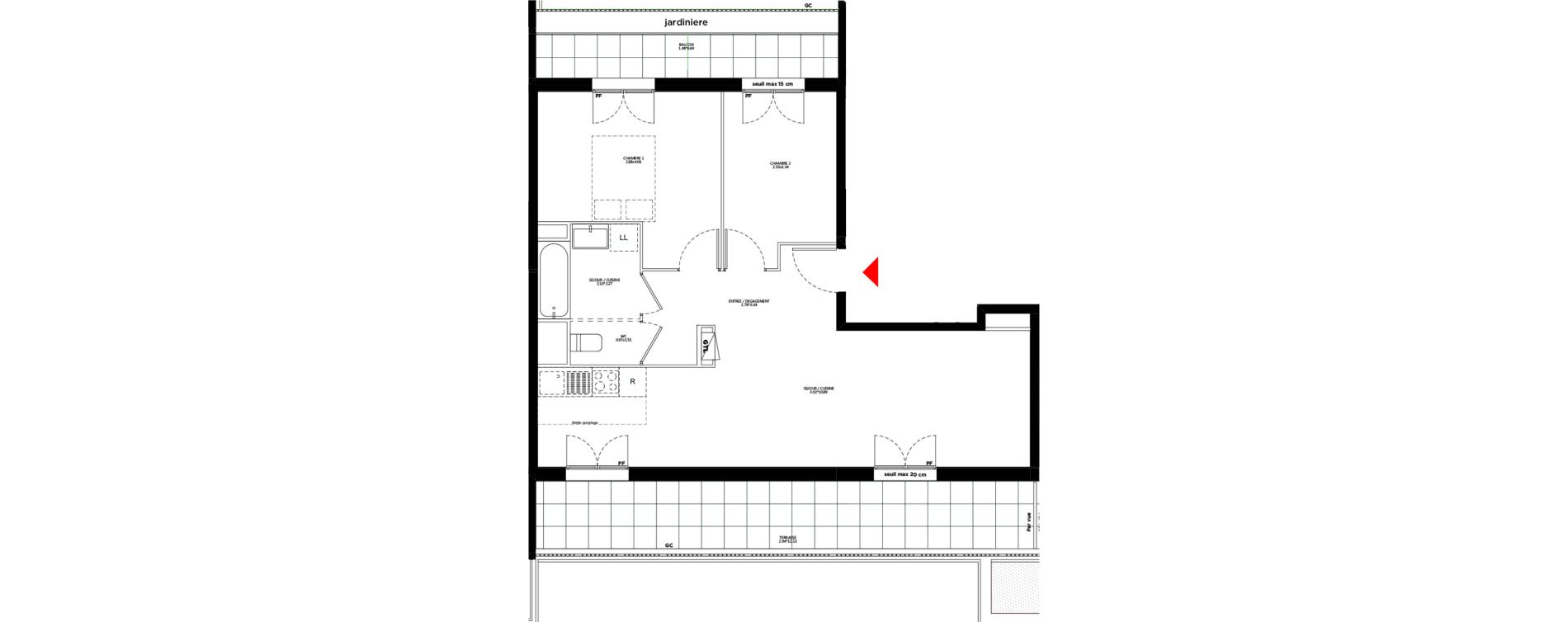 Appartement T3 de 65,47 m2 &agrave; Bondy Le moulin-&agrave;-vent
