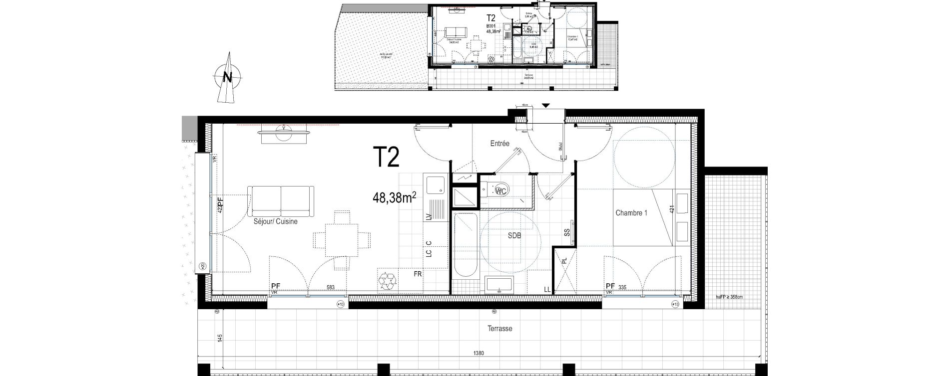 Appartement T2 de 48,38 m2 &agrave; Bondy Les rives de l&rsquo;ourcq