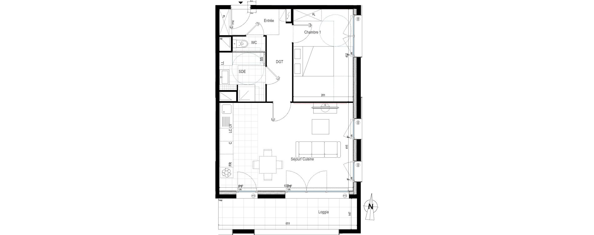 Appartement T2 de 51,76 m2 &agrave; Bondy Les rives de l&rsquo;ourcq