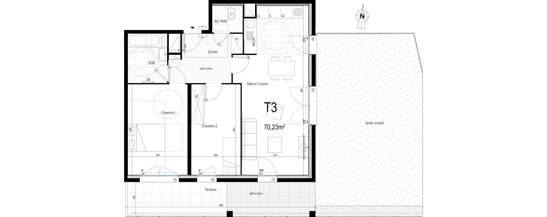 Appartement T3 de 70,24 m2 &agrave; Bondy Les rives de l&rsquo;ourcq