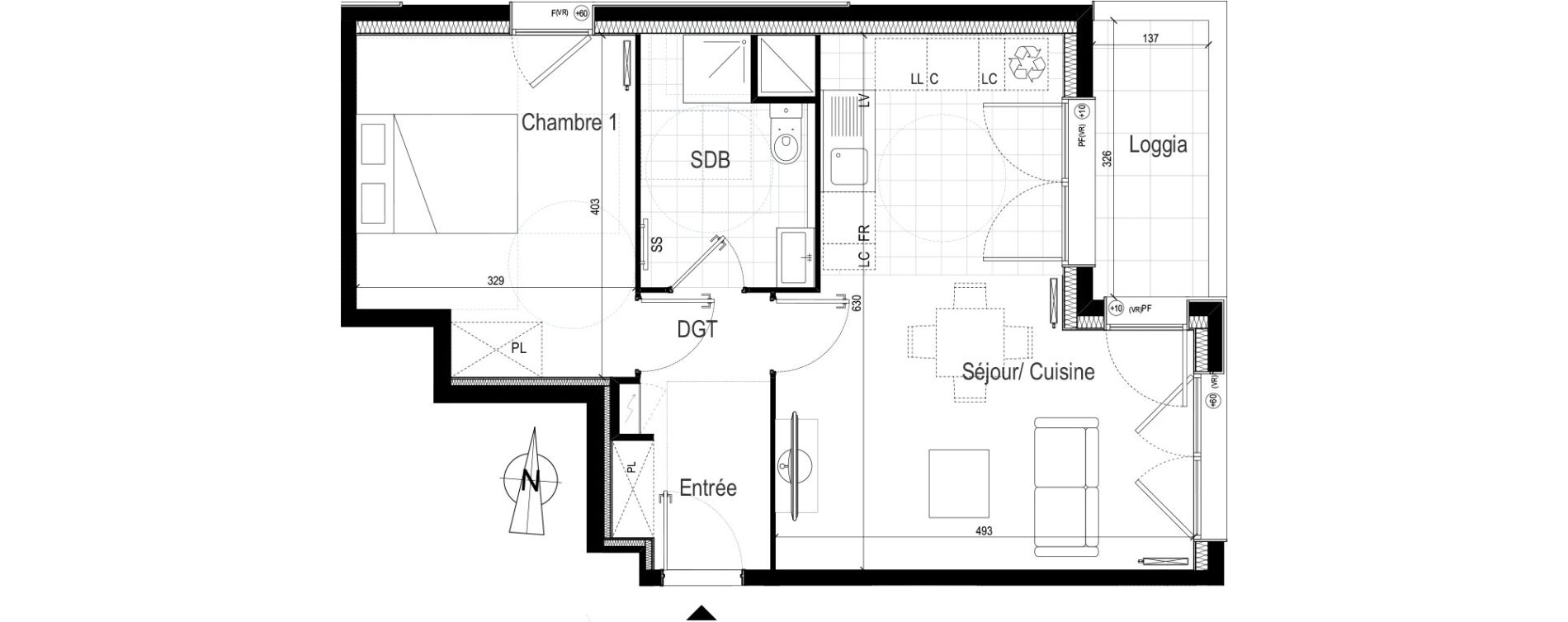 Appartement T2 de 47,38 m2 &agrave; Bondy Les rives de l&rsquo;ourcq