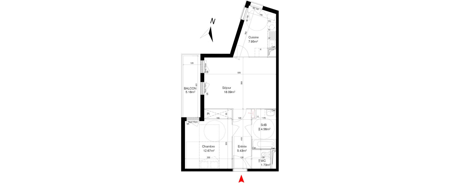 Appartement T2 de 50,43 m2 &agrave; Bondy Centre