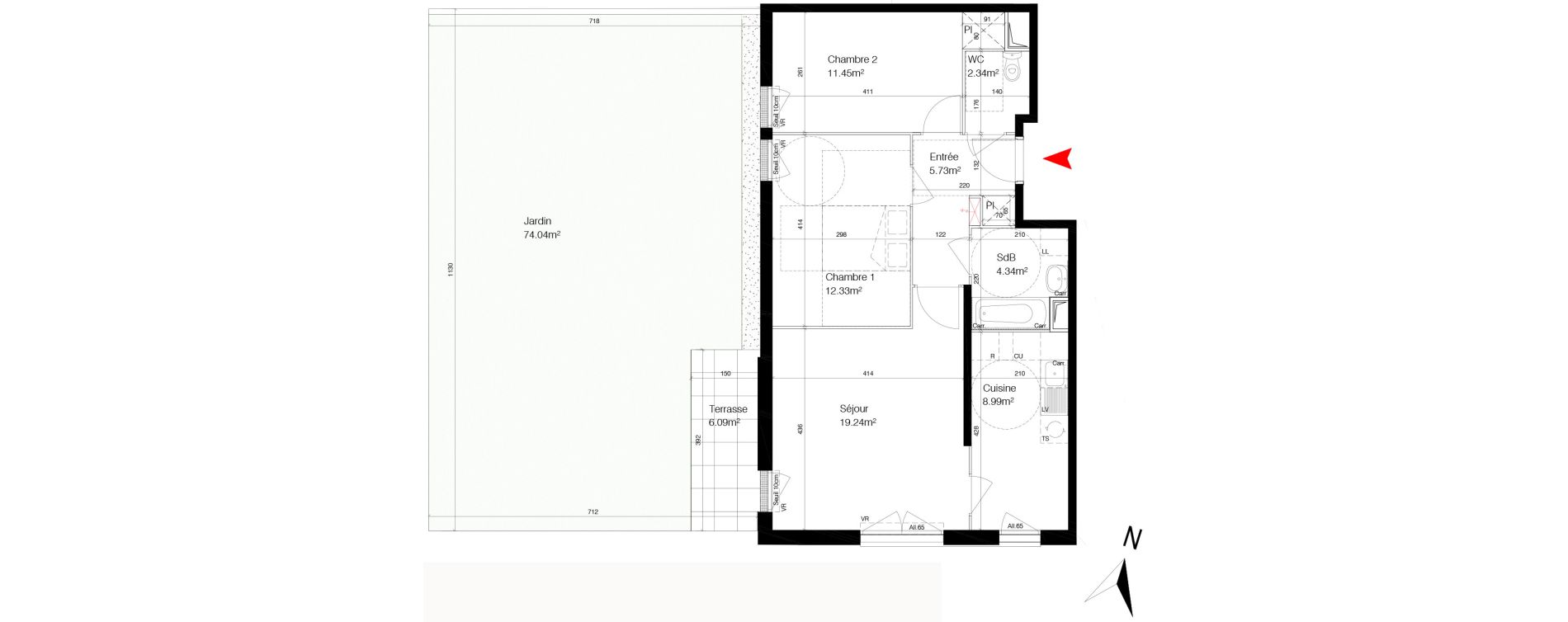 Appartement T3 de 64,42 m2 &agrave; Bondy Centre