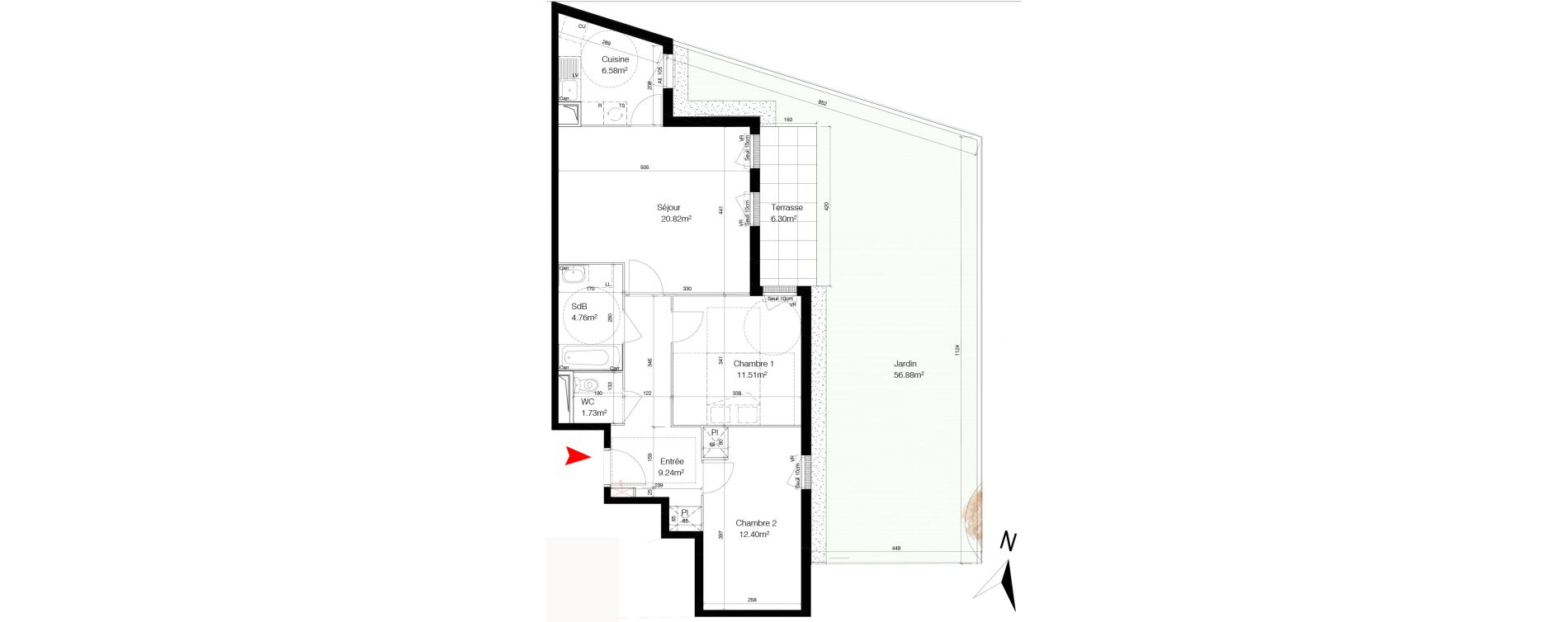 Appartement T3 de 67,04 m2 &agrave; Bondy Centre