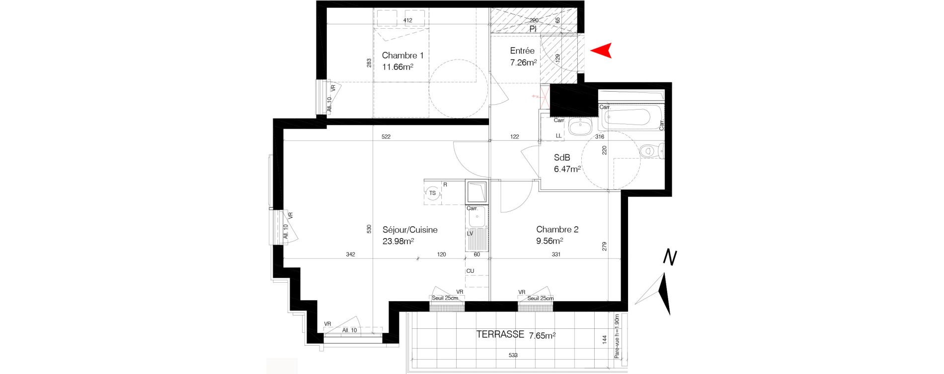 Appartement T3 de 58,93 m2 &agrave; Bondy Centre