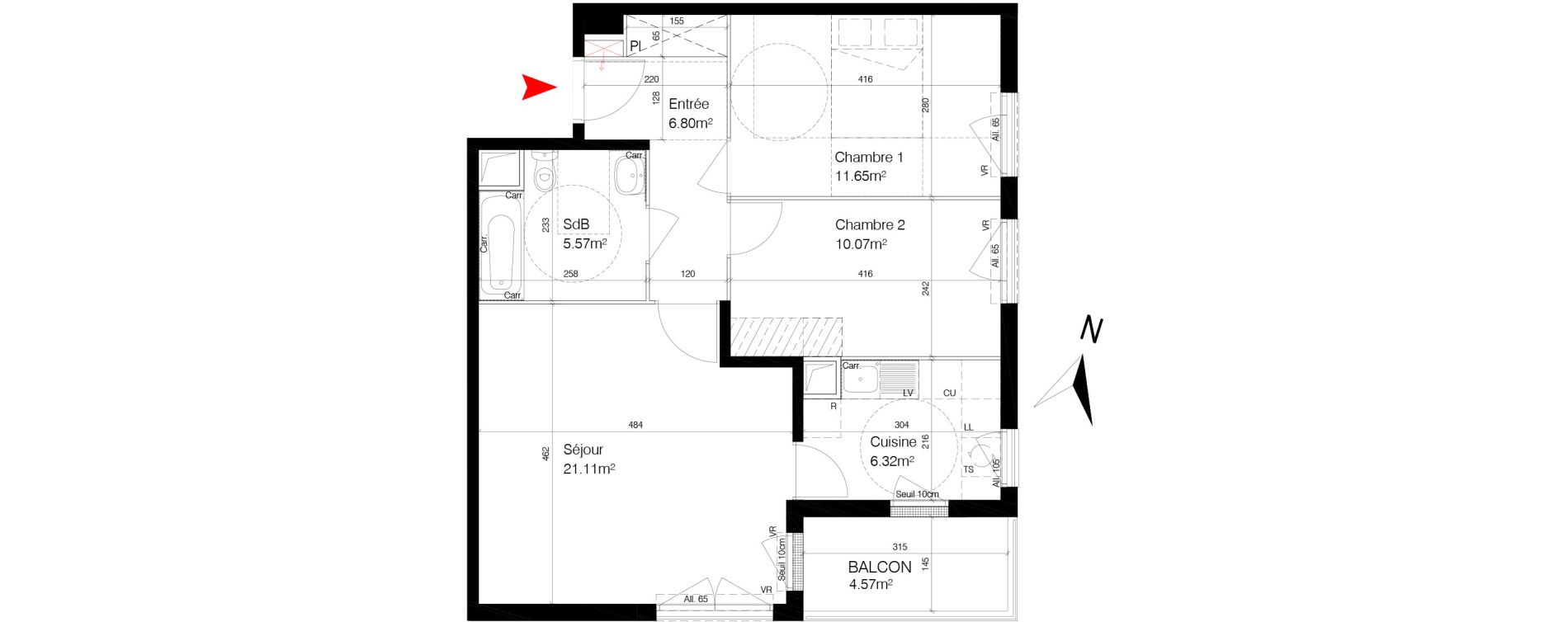 Appartement T3 de 61,52 m2 &agrave; Bondy Centre