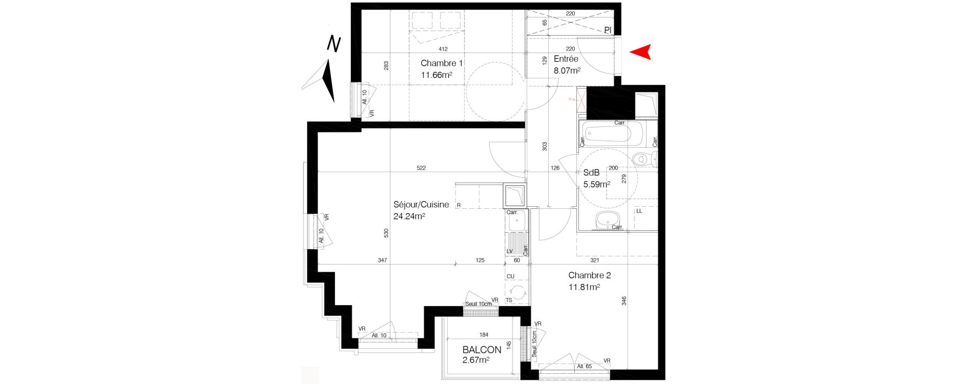 Appartement T3 de 61,37 m2 &agrave; Bondy Centre