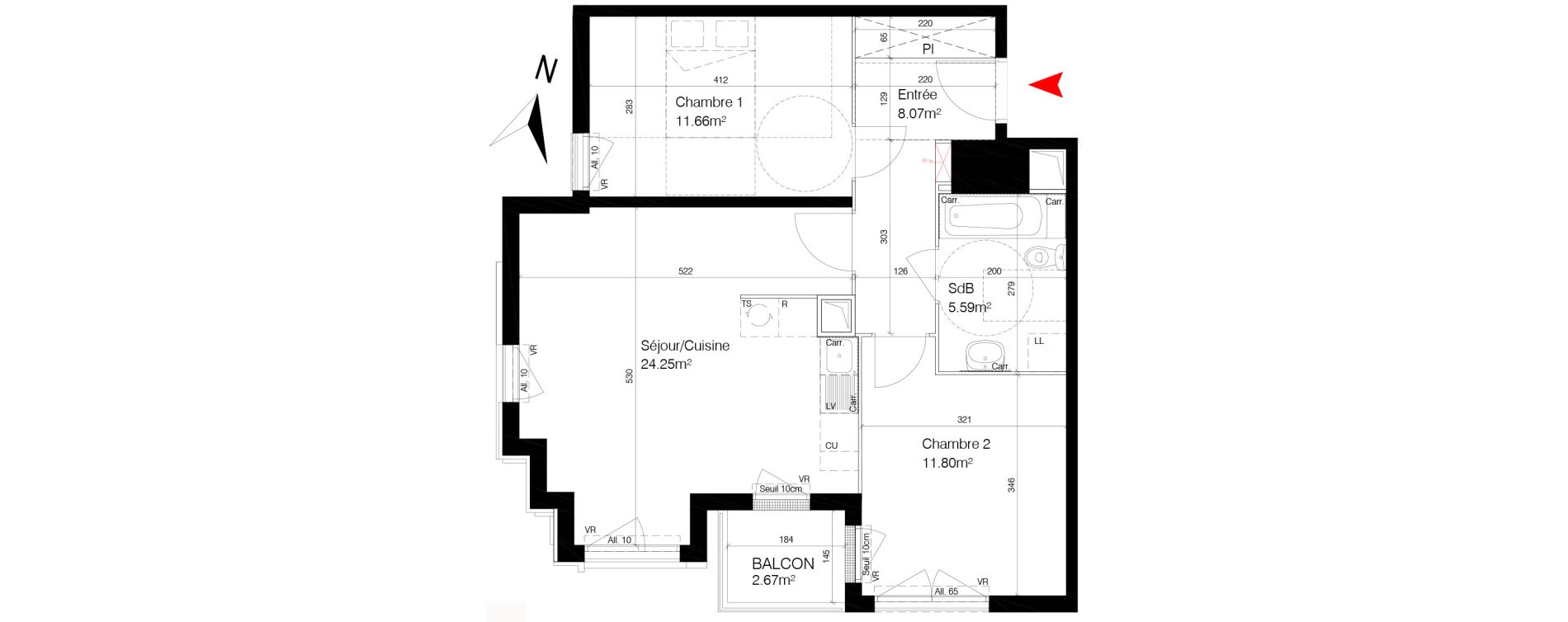 Appartement T3 de 61,37 m2 &agrave; Bondy Centre